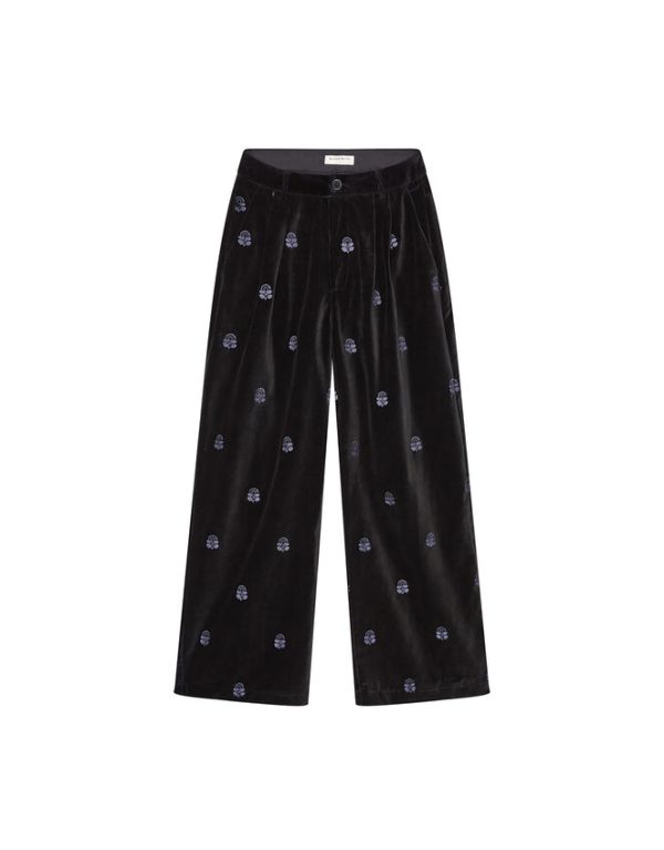 Monsoon Maison Hotel Wide Leg Velvet Trousers Black - Image 6