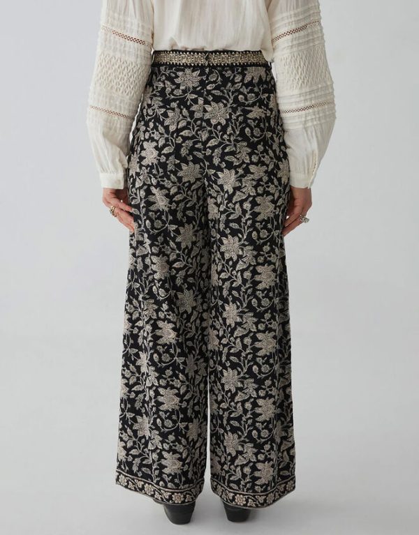 Monsoon Maison Hotel Floral Print Trousers Black - Image 6