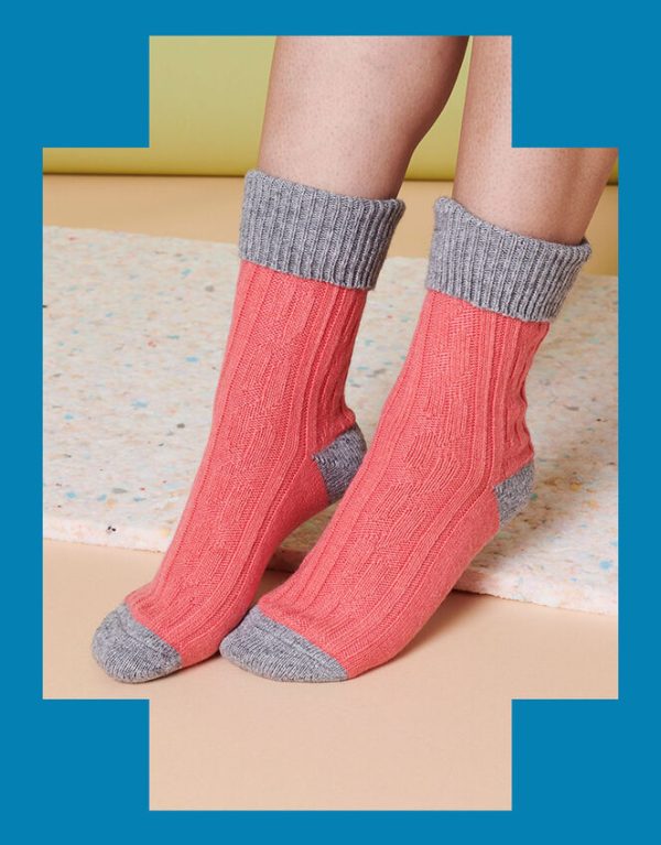 Monsoon Catherine Tough Cashmere Knit Socks Orange