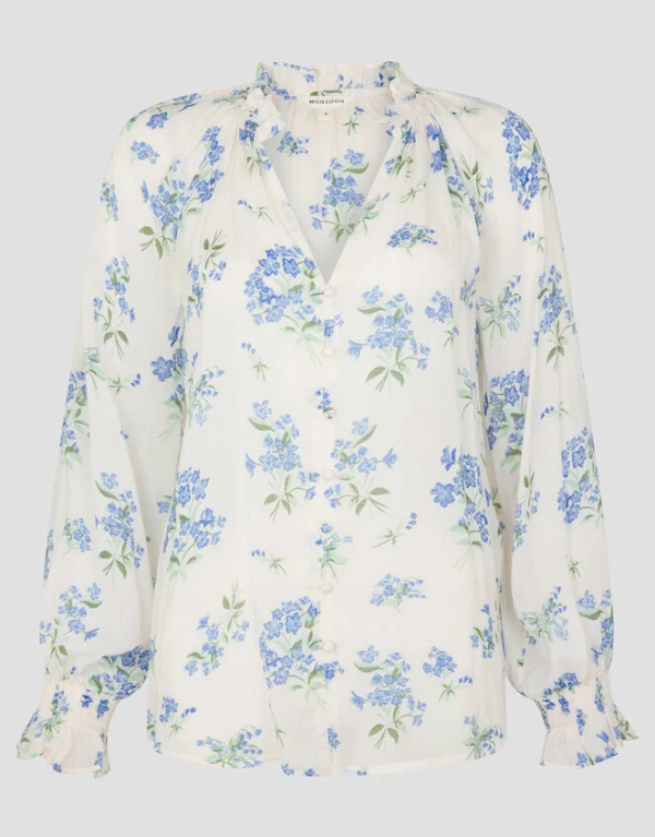 Monsoon Sarah sheer floral blouse ivory - Image 5