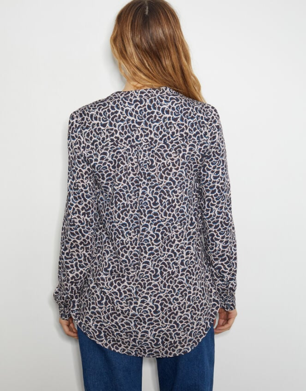 Monsoon Molly abstract print pintuck blouse blue - Image 3