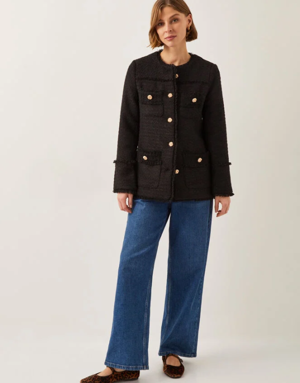 Monsoon Harriet tweed jacket black - Image 2