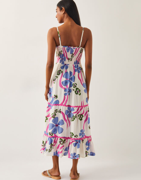 Monsoon Fiona floral bandeau midi dress ivory - Image 3