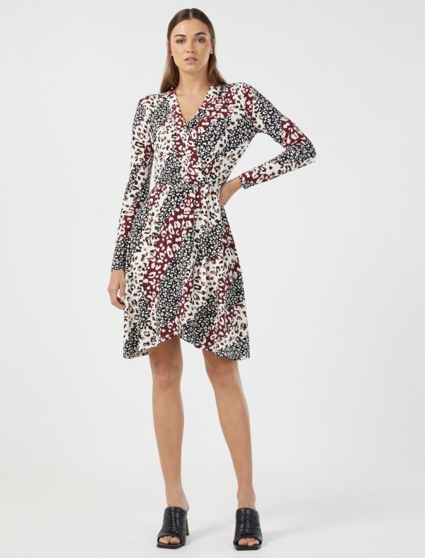 Bcbg Mix Print Faux Wrap Dress