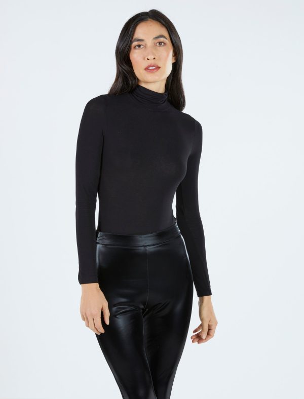 Bcbg Mock-Neck Long Sleeve Bodysuit