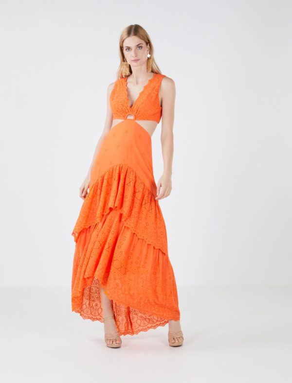 BCBG NICOLA EVENING DRESS - FIRE CRACKER