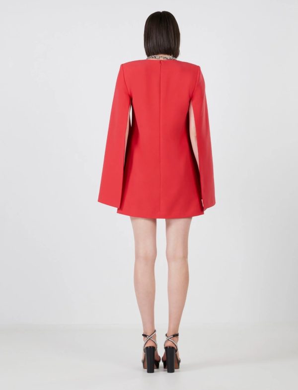 BCBG NICOLO CAPE SLEEVE DRESS - RUBICONDO - Image 4