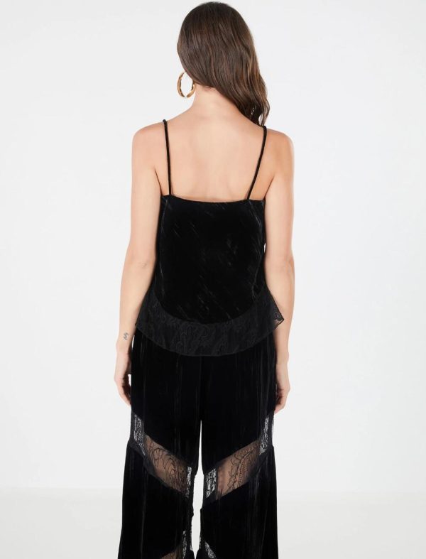 BCBG NITA VELVET TOP - BLACK BEAUTY - Image 4