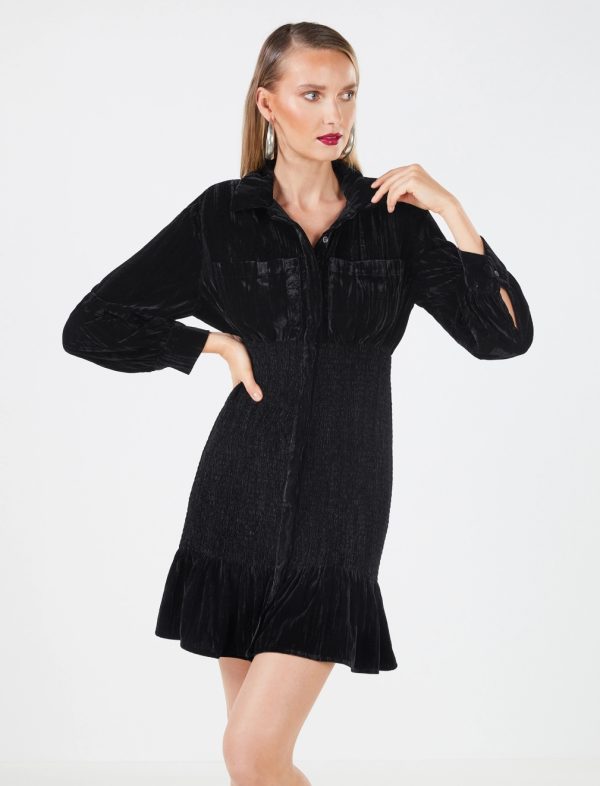 BCBG NOMI SHIRT DRESS - BLACK BEAUTY - Image 2