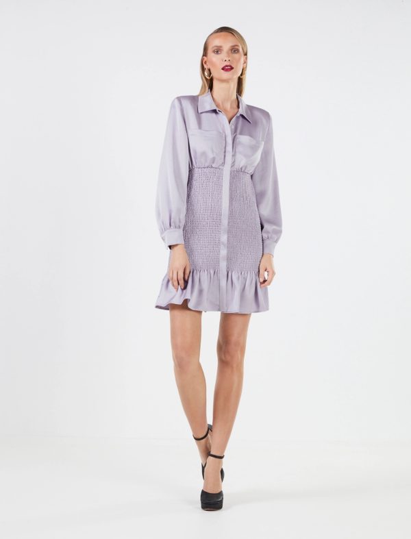 BCBG NOMI SHIRT DRESS - PASTEL LILAC