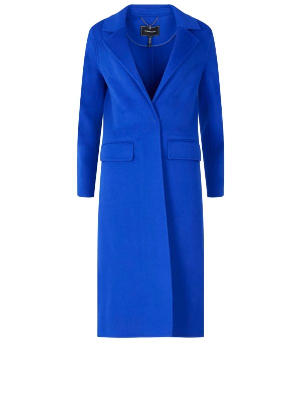 BCBG NOTCH COLLAR LONG COAT - ELECTRIC BLUE - Image 5