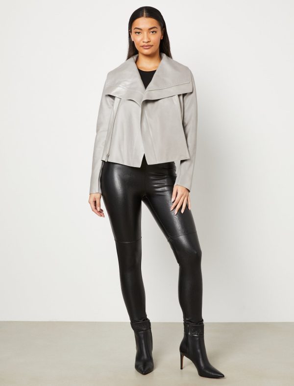 Bcbg Asymmetrical Leather Moto Jacket - Image 2