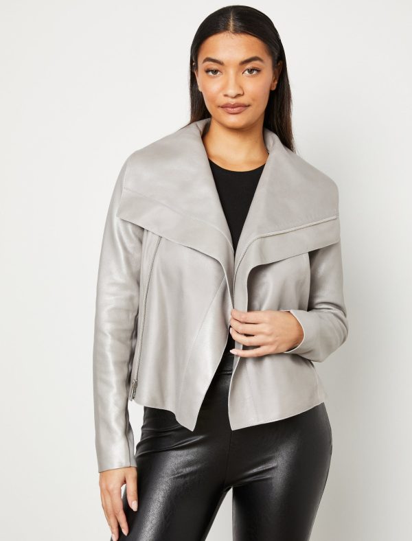 Bcbg Asymmetrical Leather Moto Jacket - Image 5