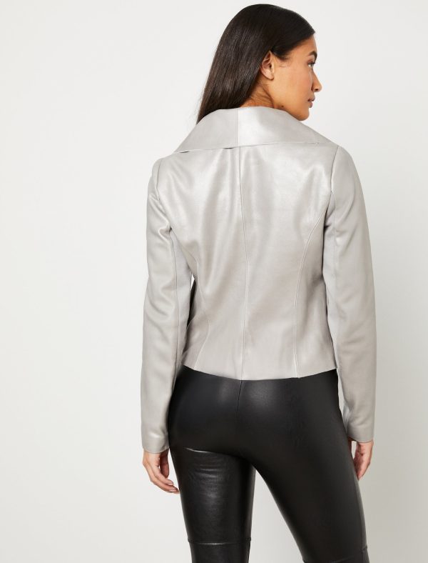 Bcbg Asymmetrical Leather Moto Jacket - Image 7