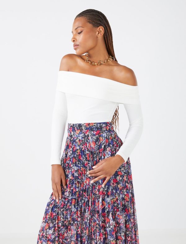 Bcbg Off-The-Shoulder Rib Top