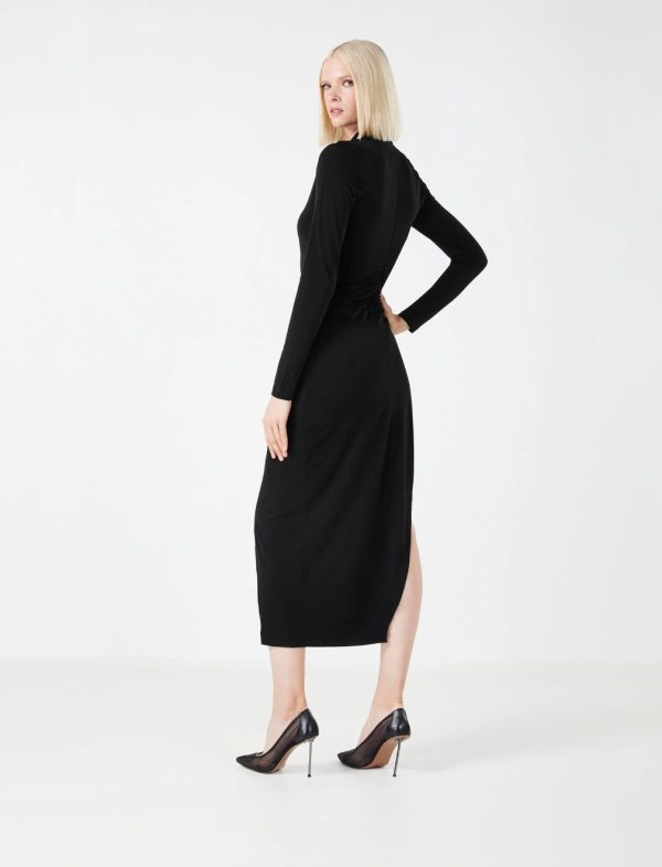 BCBG DRESS ADELINA ASYMMETRICAL CUTOUT DRESS - BLACK BEAUTY - Image 2