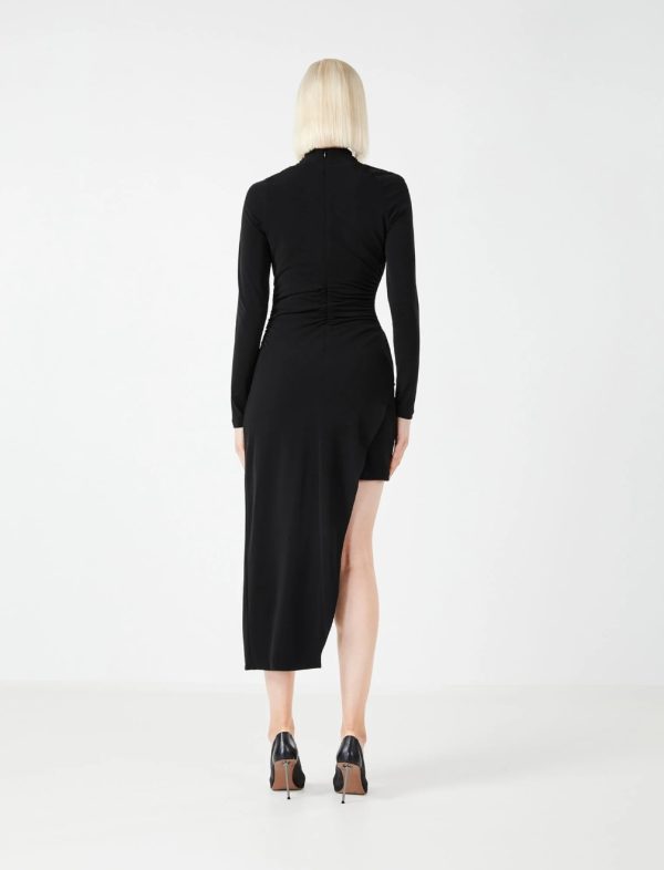 BCBG DRESS ADELINA ASYMMETRICAL CUTOUT DRESS - BLACK BEAUTY - Image 4