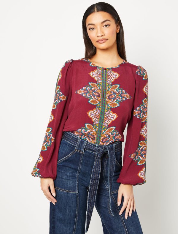 Bcbg Paisley Keyhole Top - Image 2