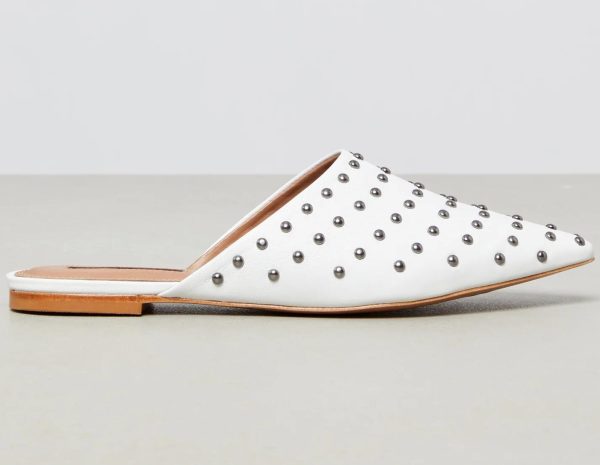 BCBG PALINO STUDDED MULE FLAT - WHITE - Image 3