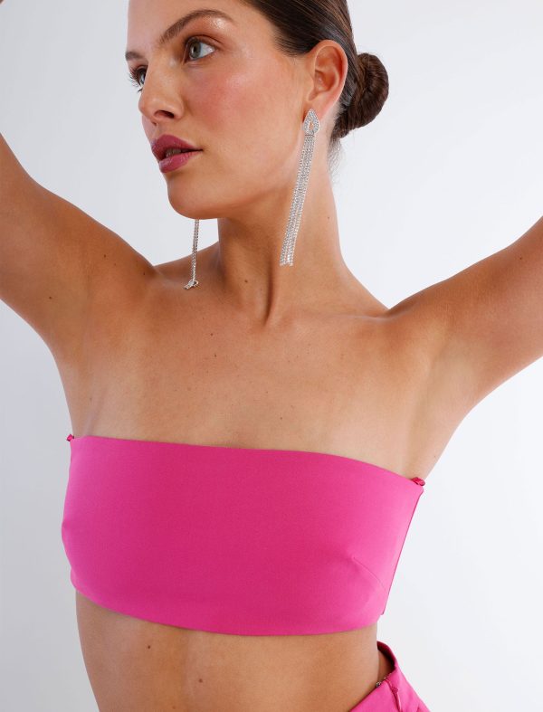 BCBG PALMS BANDEAU TOP - PINK GLO - Image 3