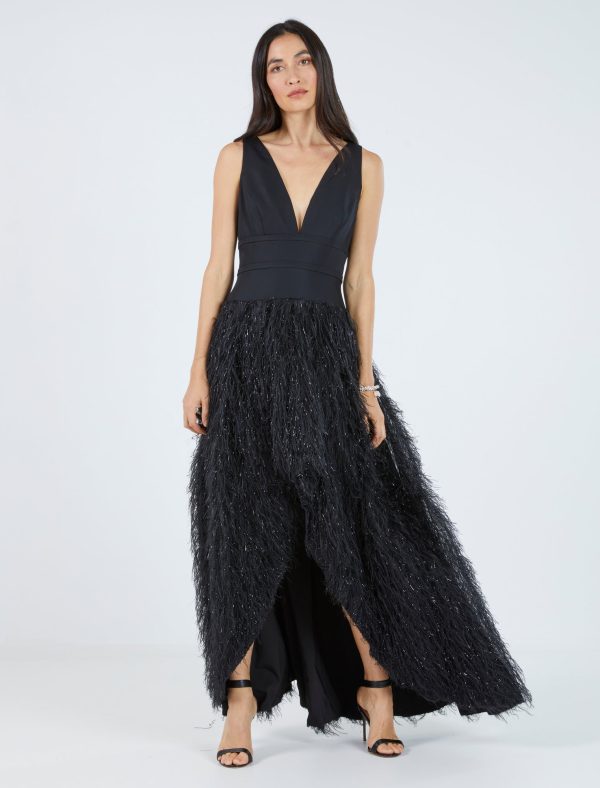 Bcbg Paloma Faux Feather Evening Gown