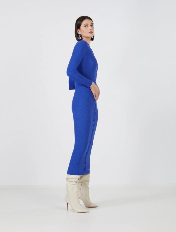 BCBG PAOLO OPEN BACK SWEATER DRESS - MAZARINE BLUE - Image 3