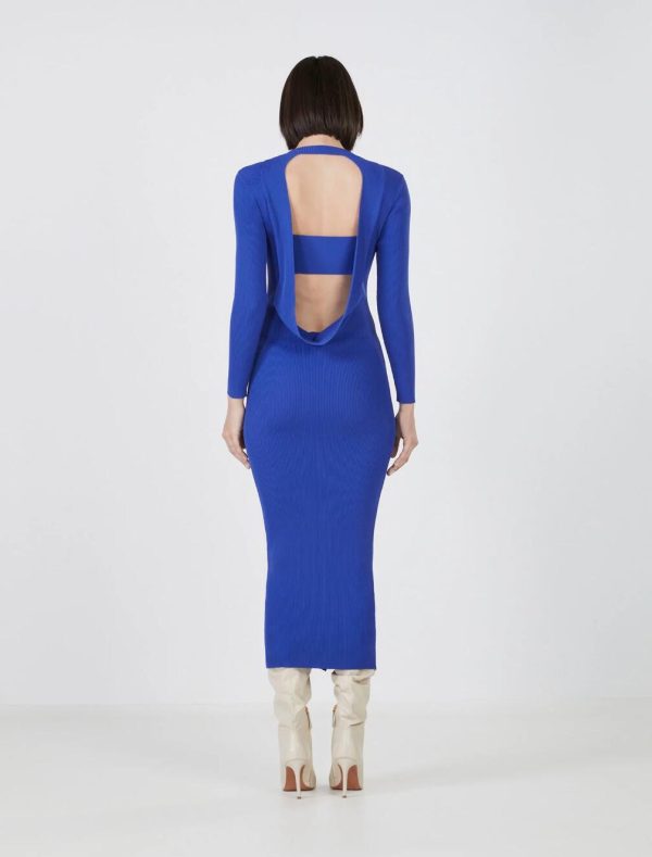 BCBG PAOLO OPEN BACK SWEATER DRESS - MAZARINE BLUE - Image 4