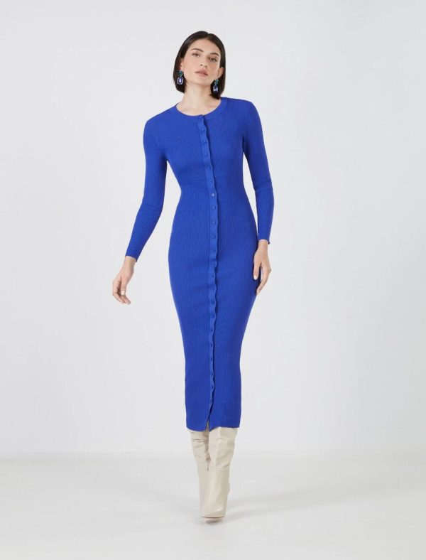 BCBG PAOLO OPEN BACK SWEATER DRESS - MAZARINE BLUE - Image 5