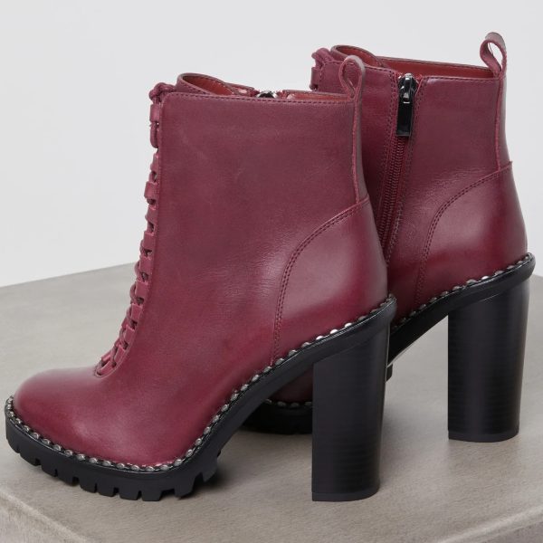 BCBG PARINA LACE-UP COMBAT BOOTIE BCBGENERATION - BORDEAUX - Image 2