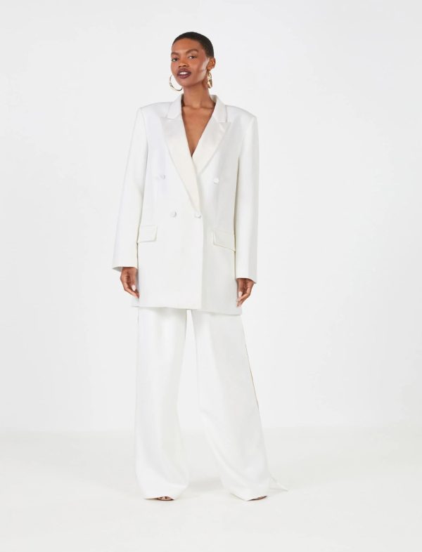 BCBG PAZIENZA TUXEDO JACKET - GARDENIA