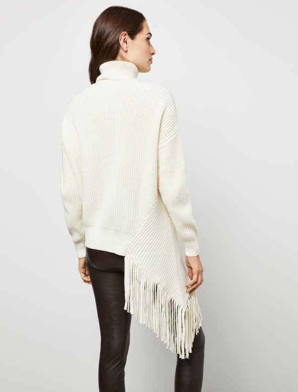 Bcbg Asymmetrical Turtleneck Fringe Sweater - Image 3