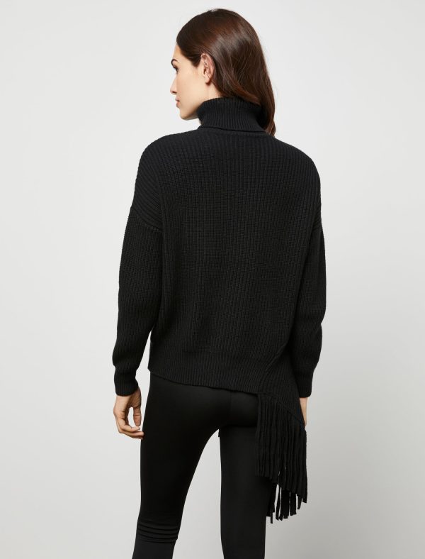 Bcbg Asymmetrical Turtleneck Fringe Sweater - Image 7