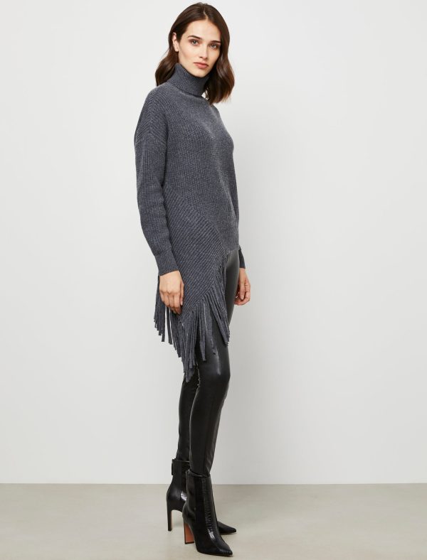 Bcbg Asymmetrical Turtleneck Fringe Sweater - Image 11