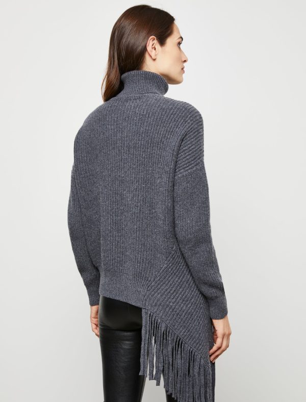 Bcbg Asymmetrical Turtleneck Fringe Sweater - Image 12