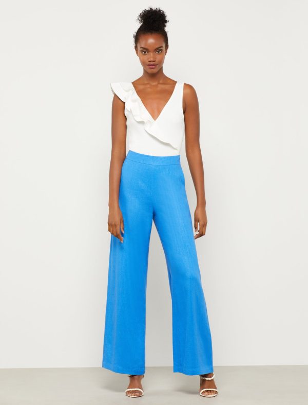 Bcbg Plunging One Shoulder Ruffle Bodysuit - Image 2