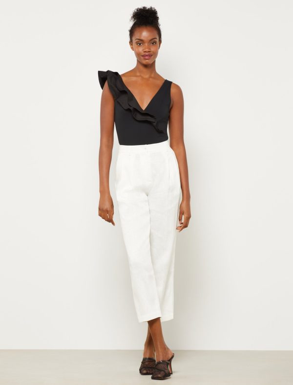 Bcbg Plunging One Shoulder Ruffle Bodysuit - Image 21