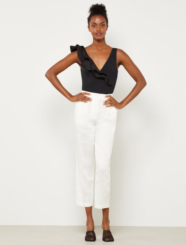 Bcbg Plunging One Shoulder Ruffle Bodysuit - Image 22