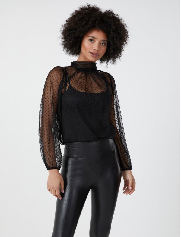 Bcbg Point D'esprit Bodysuit