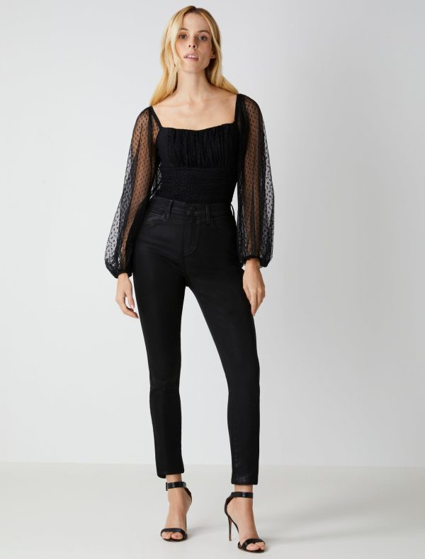 Bcbg Point D'Esprit Sheer Sleeve Bodysuit - Image 2