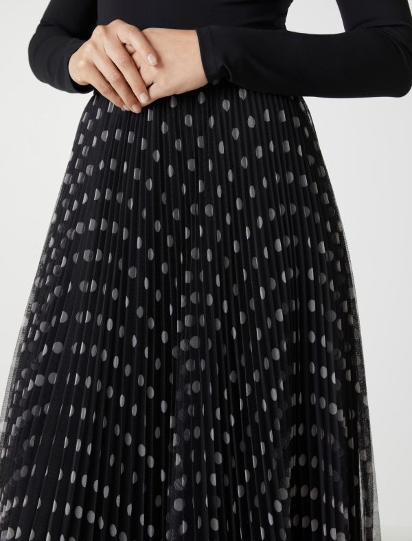 Bcbg Polka Dot Pleated Midi Skirt - Image 3