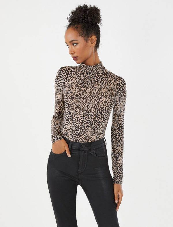 Bcbg Printed Turtleneck Top