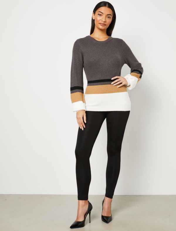 Bcbg Puff Sleeve Colorblock Sweater - Image 2