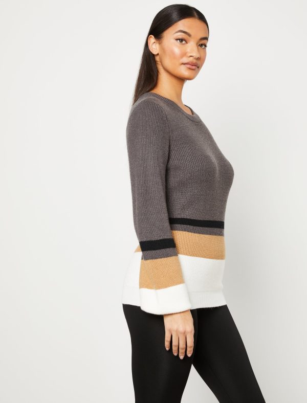 Bcbg Puff Sleeve Colorblock Sweater - Image 3