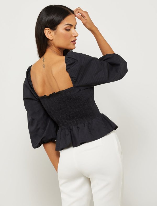 Bcbg Puff Sleeve Peplum Top - Image 4