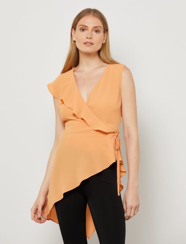 Bcbg Asymmetrical Wrap Top