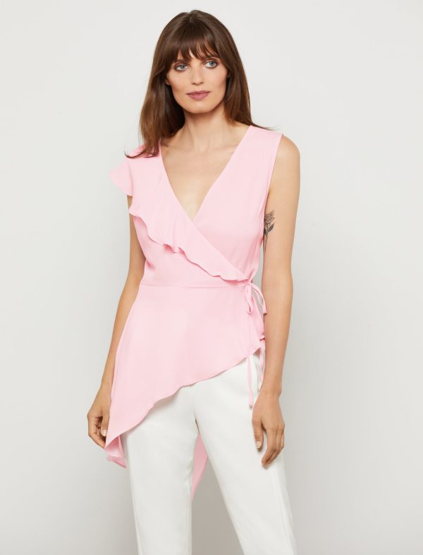 Bcbg Asymmetrical Wrap Top