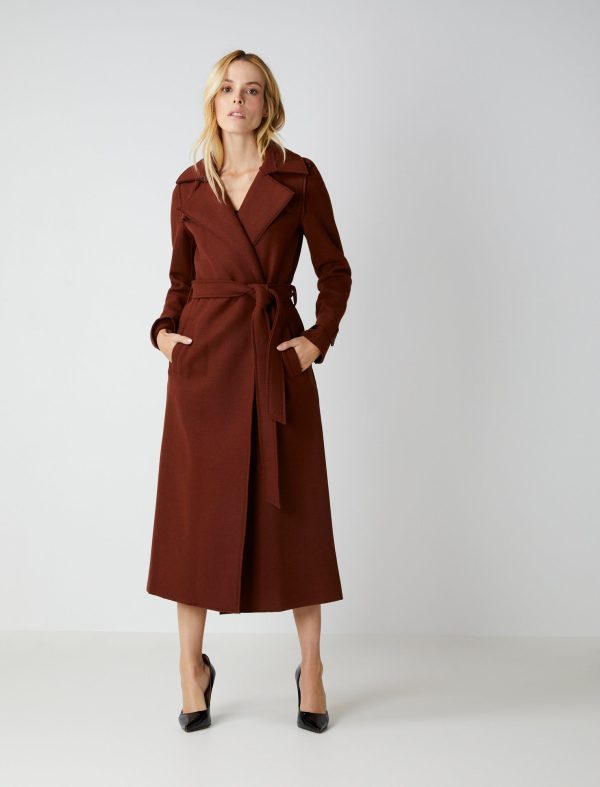 Bcbg Raw-Edge Belted Trench Coat