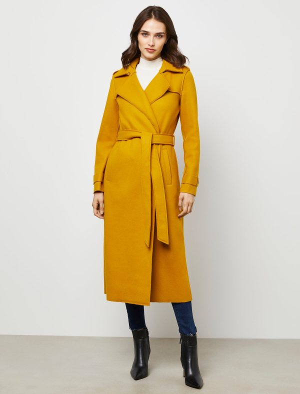 Bcbg Raw-Edge Belted Trench Coat