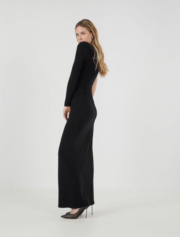 BCBG ATTRAYANT ONE SLEEVE EVENING GOWN - BLACK - Image 2