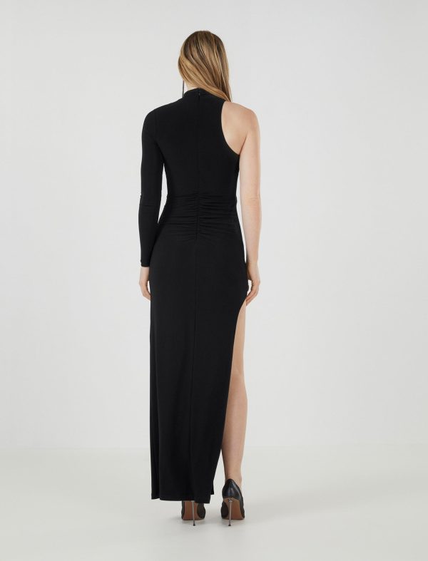 BCBG ATTRAYANT ONE SLEEVE EVENING GOWN - BLACK - Image 4